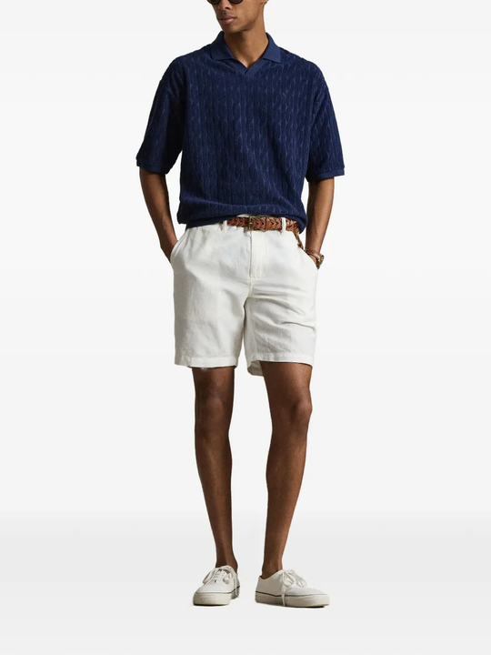 Blue shirt, full body view