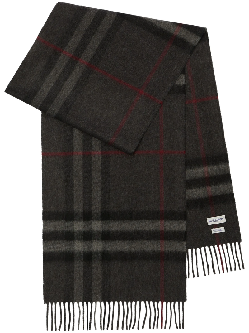 BURBERRY - Unisex Check Cashmere Scarf