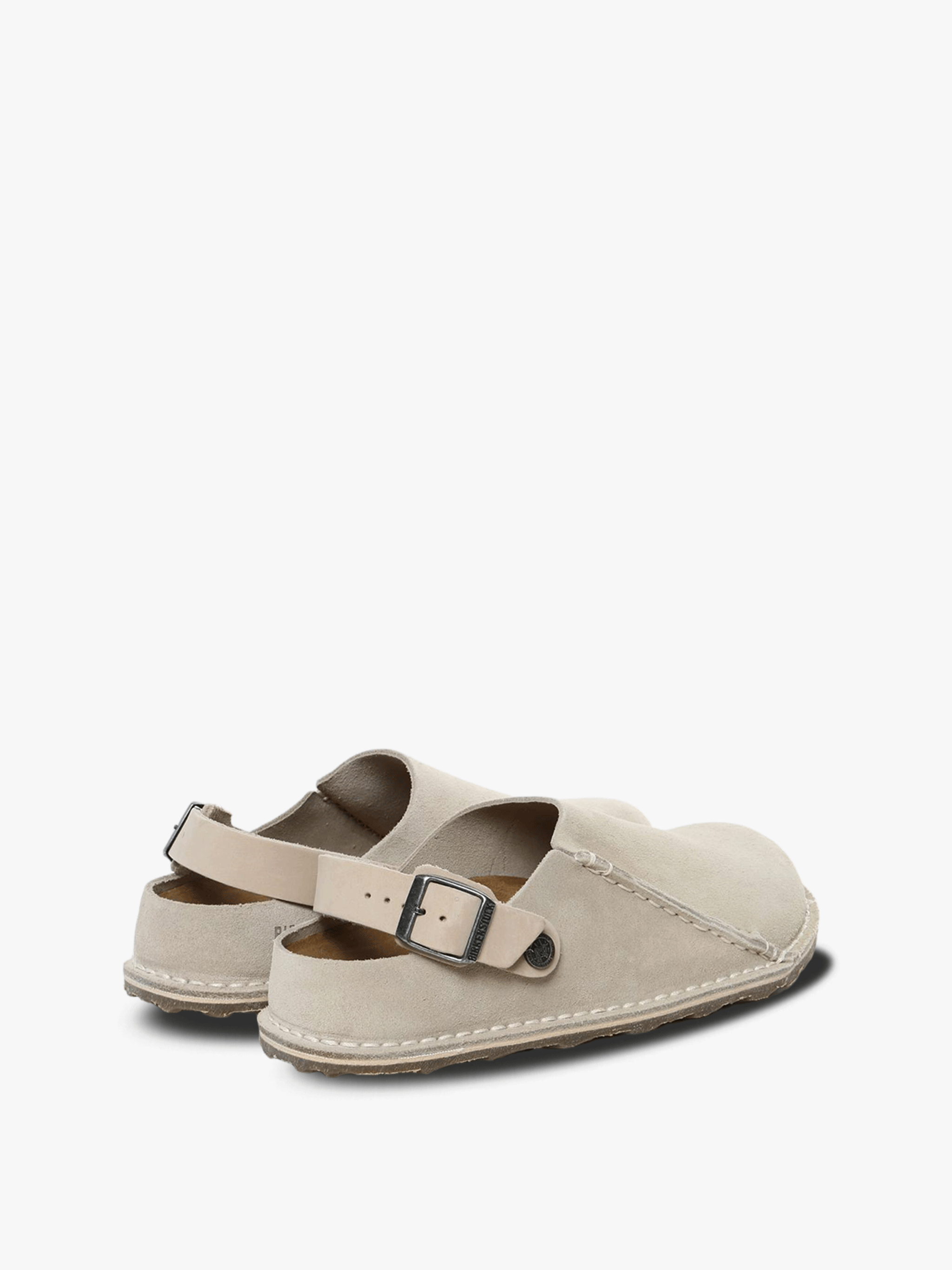 Tan sandals, back view