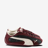 Burgundy sneakers, side view