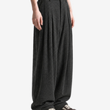 Grey pants, full body view