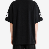Black t-shirt, full body view