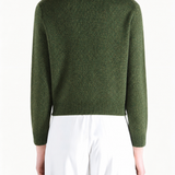 Green knitwear, full body view