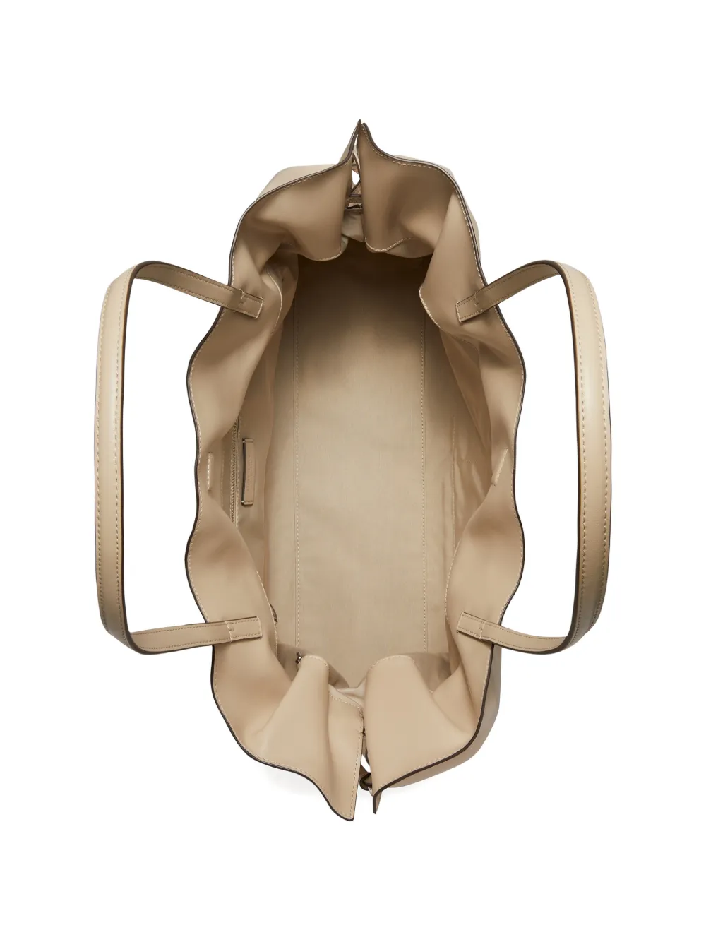 Tan bag, inside view