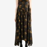 Brown dress, full body view