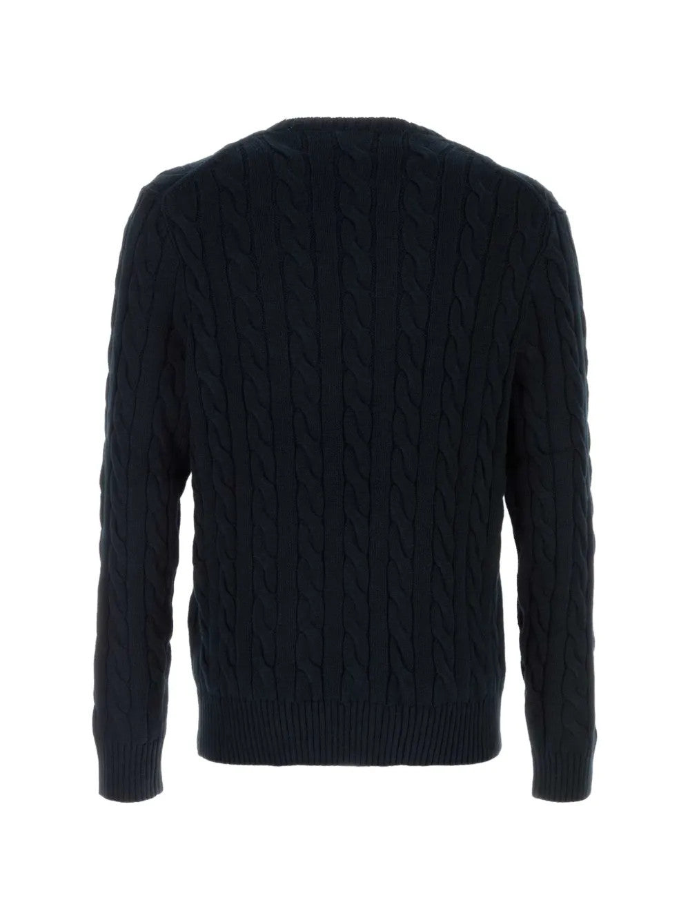 Navy knitwear, back view
