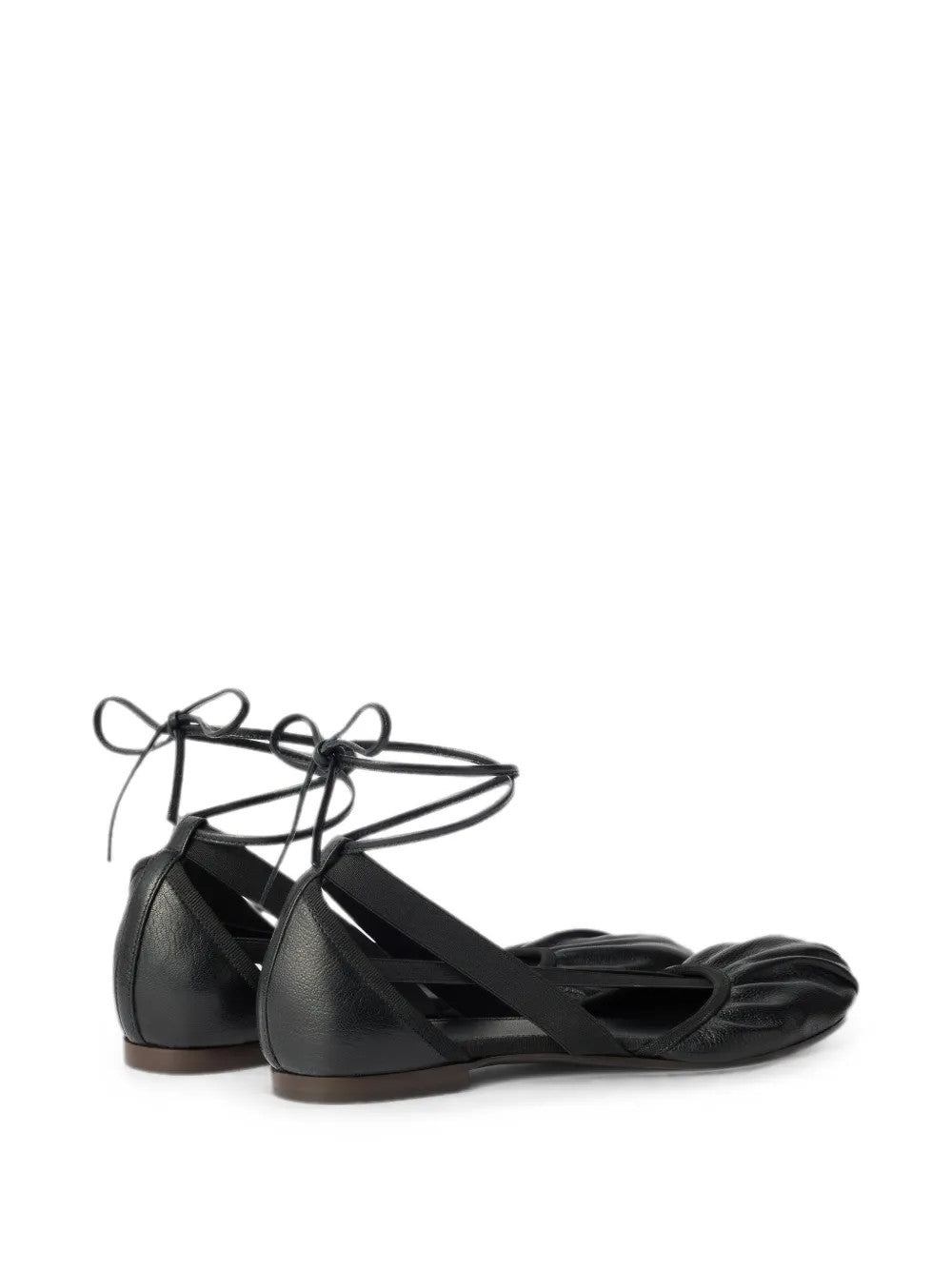 Black flats, back view