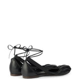 Black flats, back view