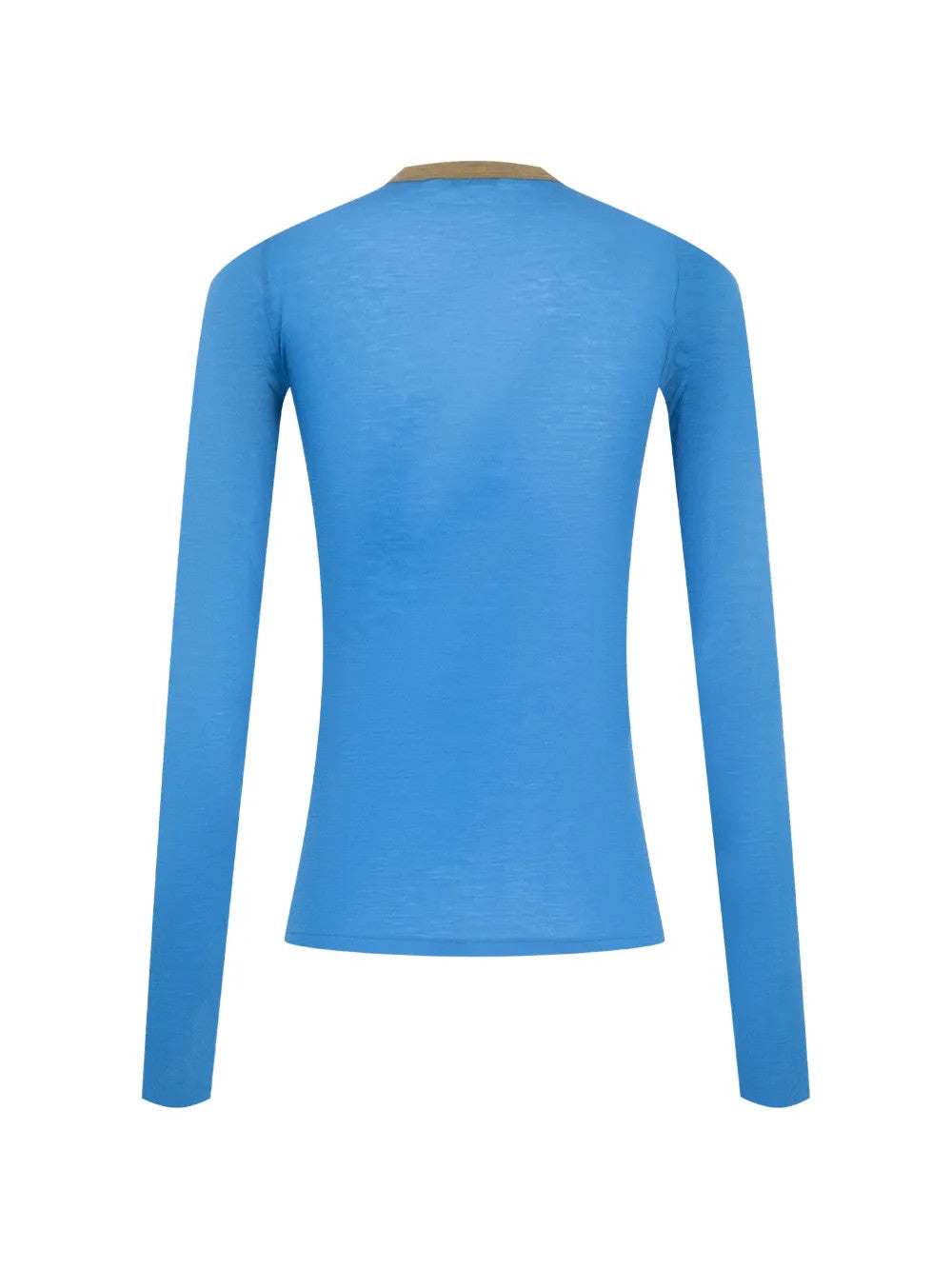 Blue t-shirt, back view