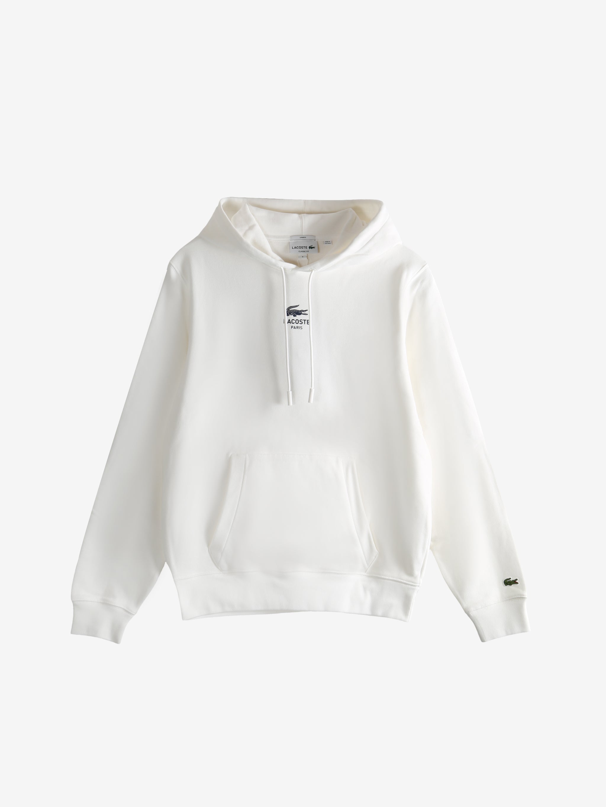 White hoodie, front view