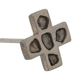 Grey earrings,side view