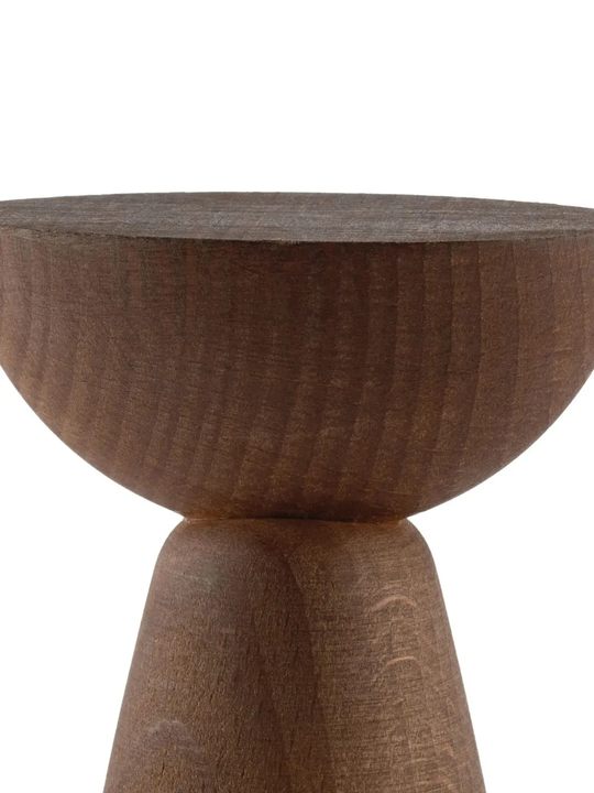 Close up of the brown mill, showing texture of the beech wood fabric