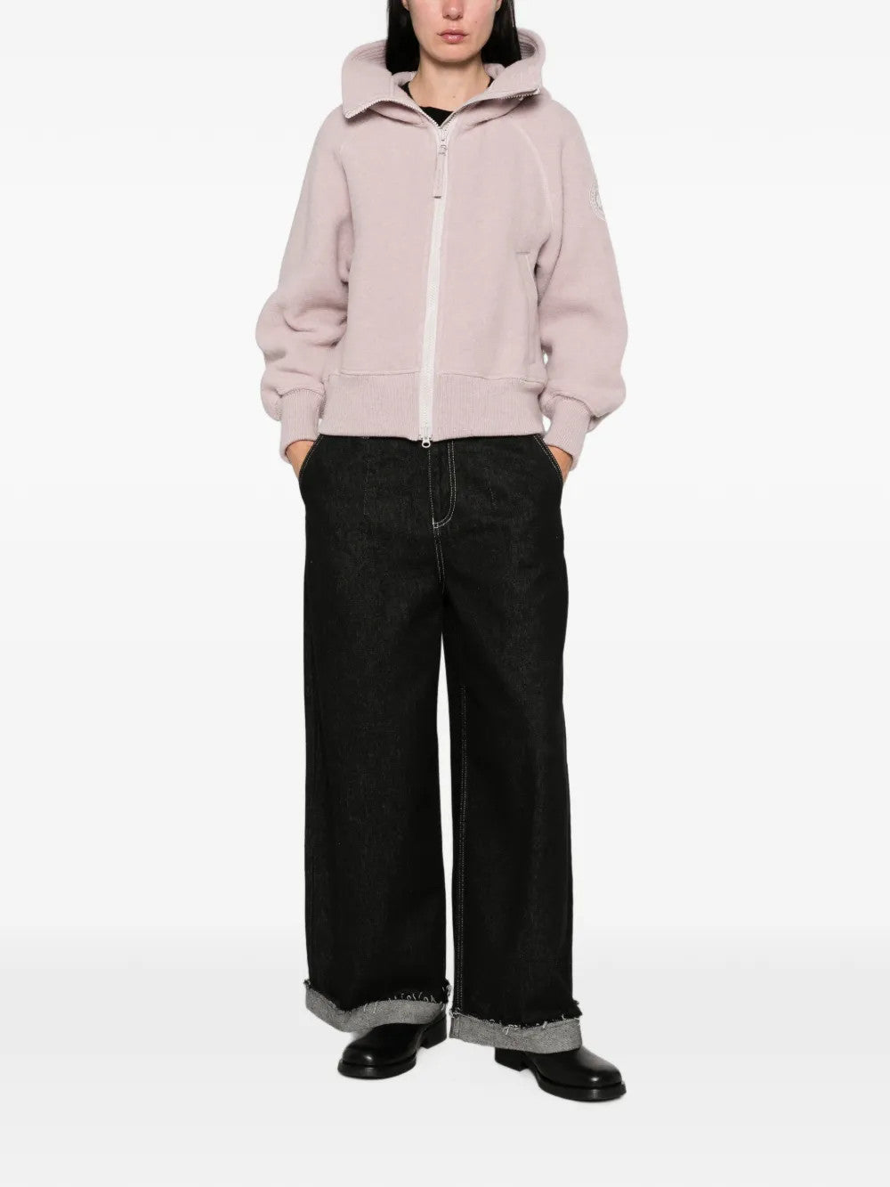 Pink jacket, full body view