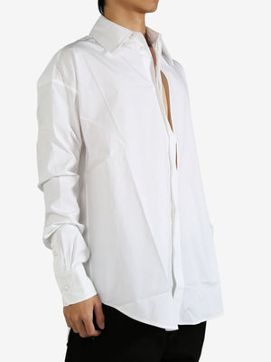 LOUIS GABRIEL NOUCHI - Men Long Shirt With Asymmetrical Opening In Cotton