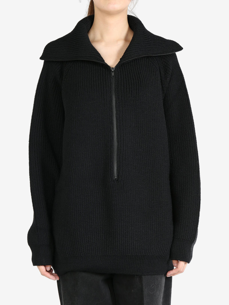 Y'S - Women Big Collar Zip Up Cardigan