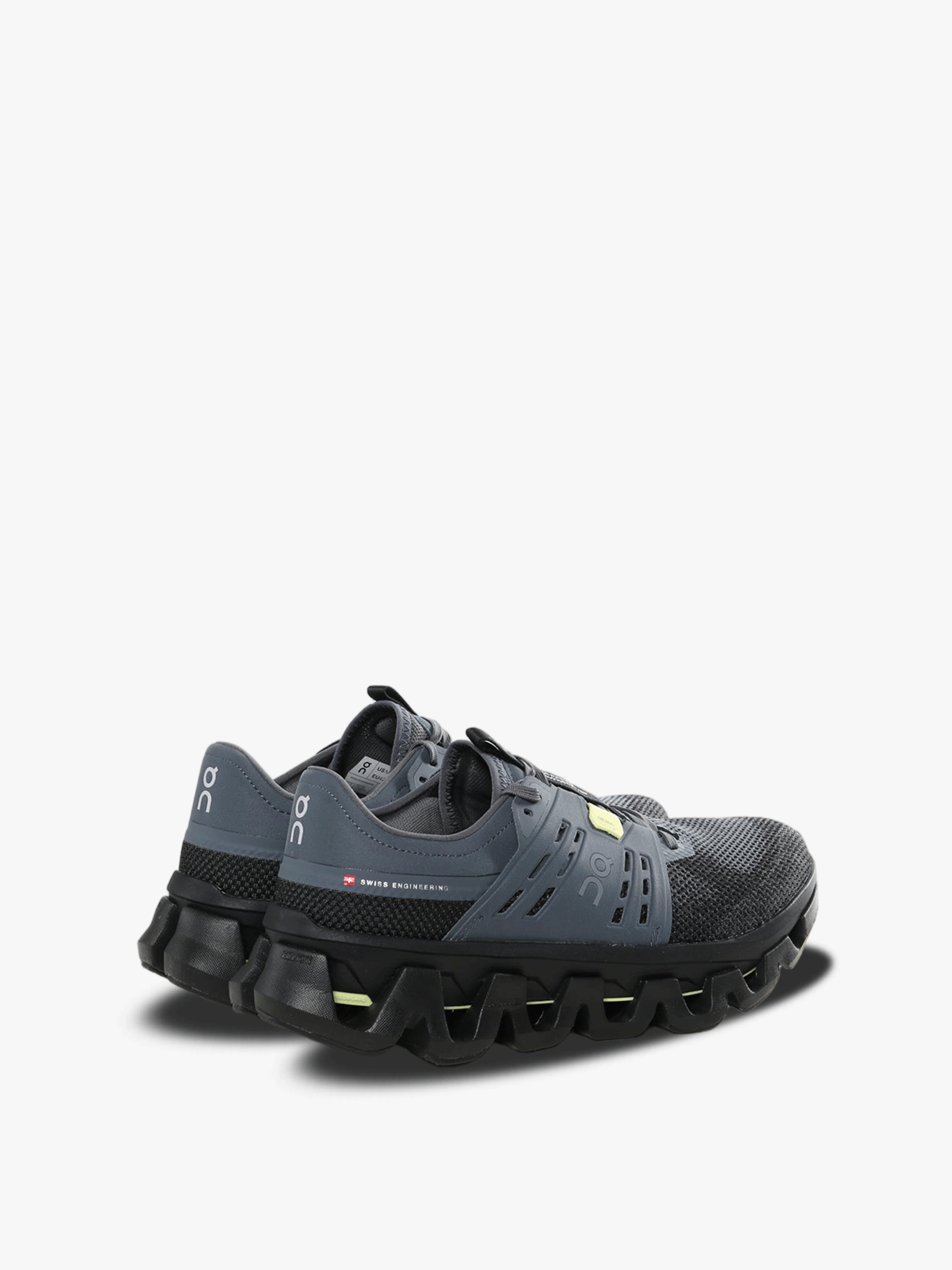Grey sneakers, back view