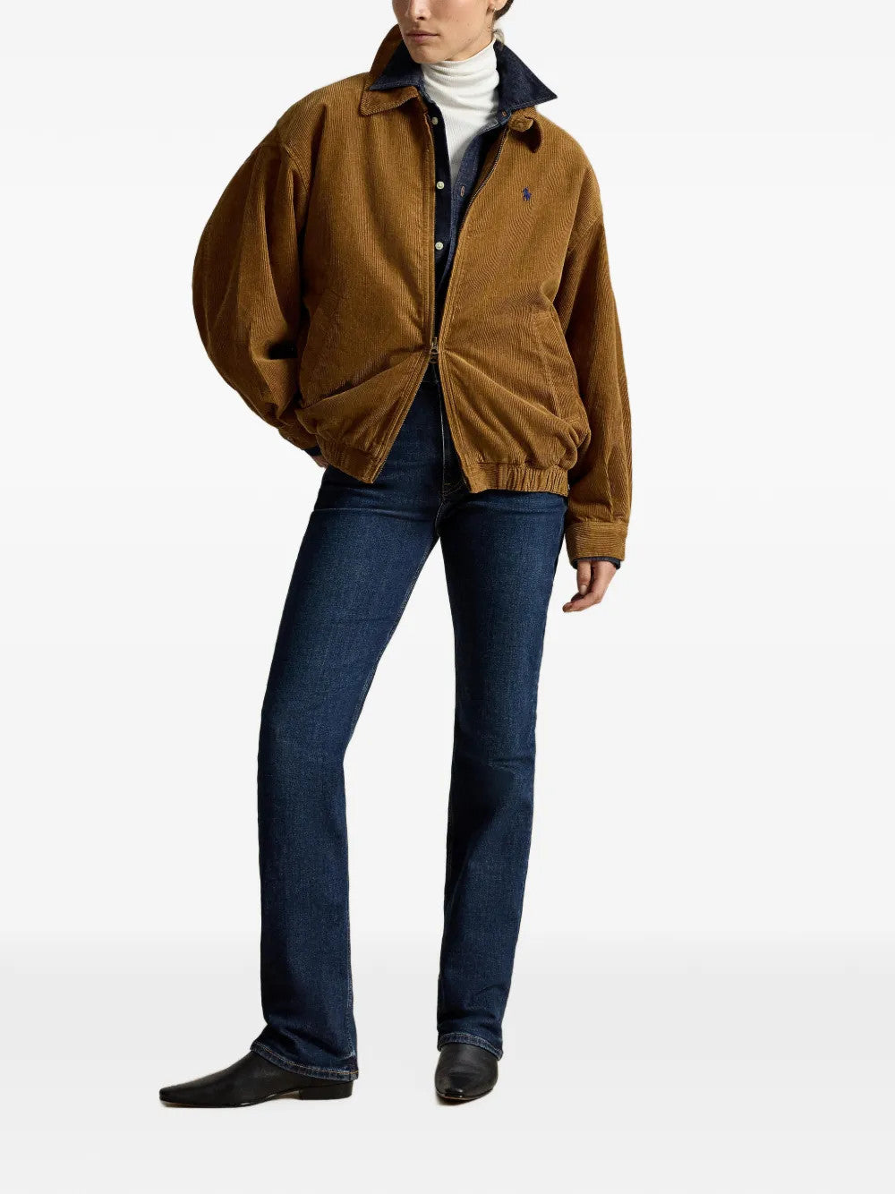 Brown jacket, full body view