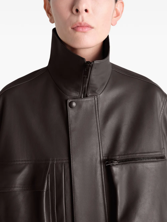 Close up of the brown coats, showing texture of the blended fabric