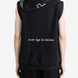 SAITOS - Men Asymmetric Sleeveless Hoodie