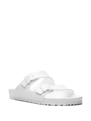 White sandals, front view