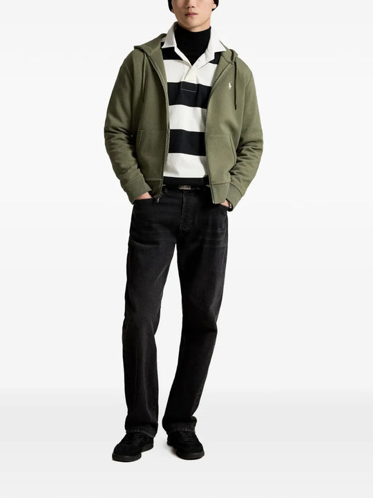 Green hoodie, full body view