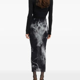 Black skirt, full body view