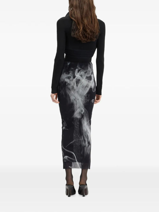 Black skirt, full body view