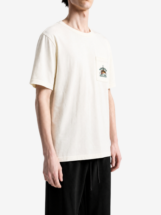 Tan t-shirt worn by a person, showing the t-shirt fit