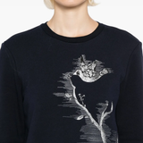 Close up of navy sweats-hoodies, showing texture of the Cotton fabric