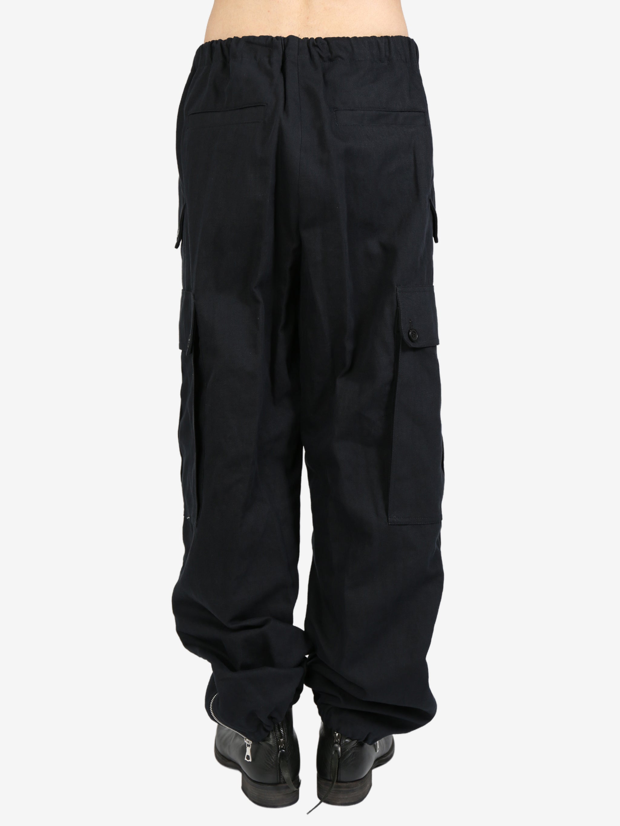 【美品】OPEN Yy LINEN CARGO PANTS CHARCOAL M OPEN YY