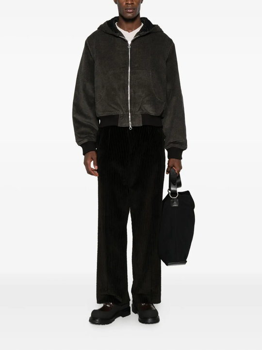 Brown jackets, full body view