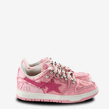 Pink sneakers, front view