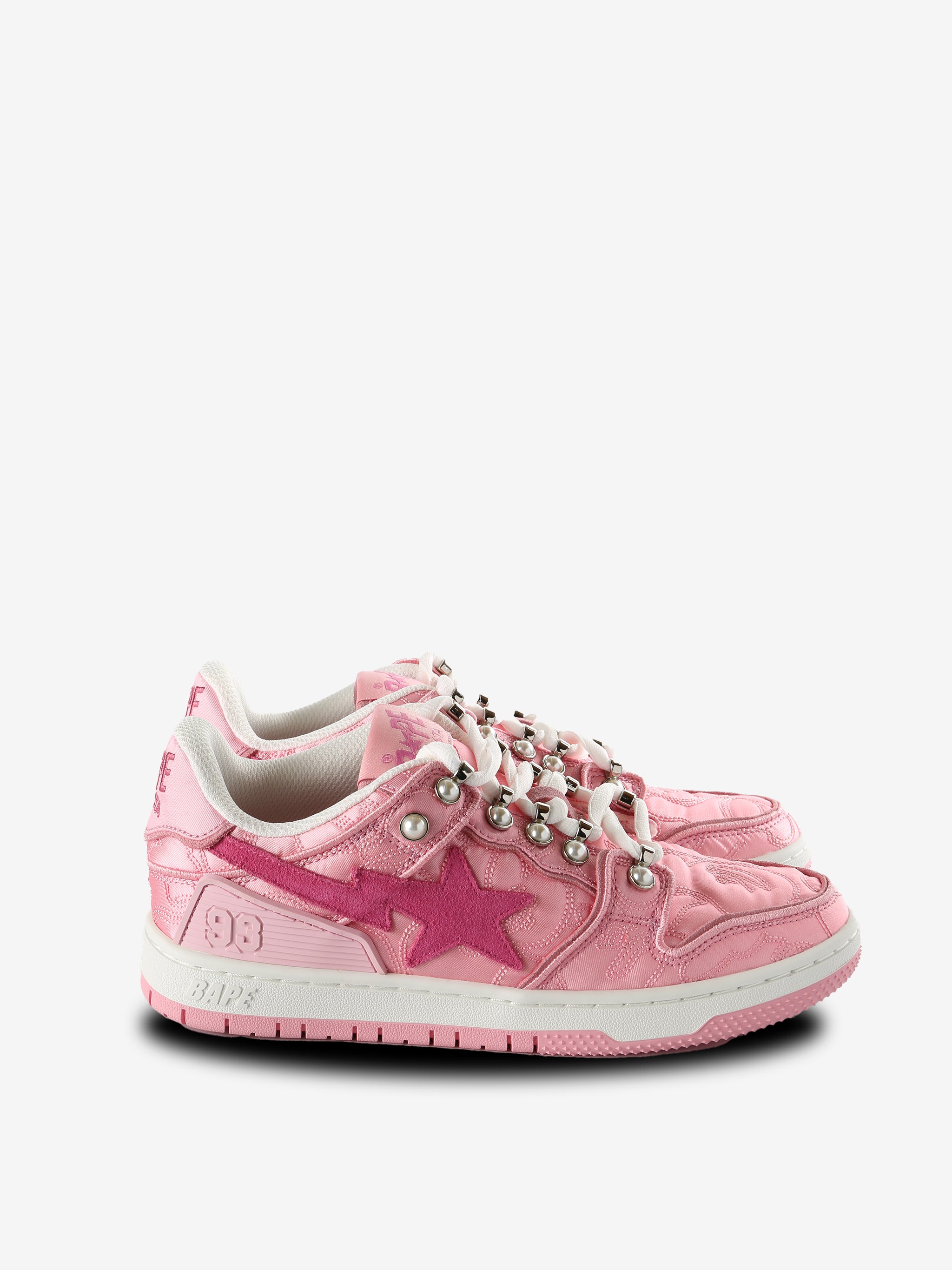 Pink sneakers, front view
