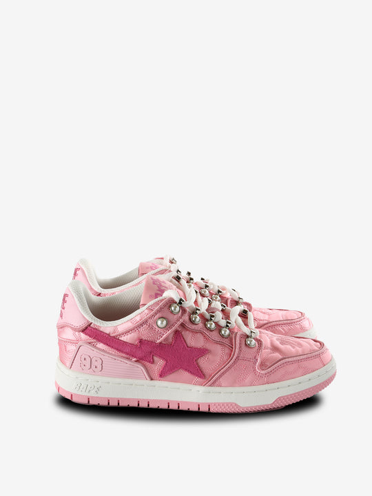 Pink sneakers, front view