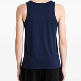 Blue top, front view