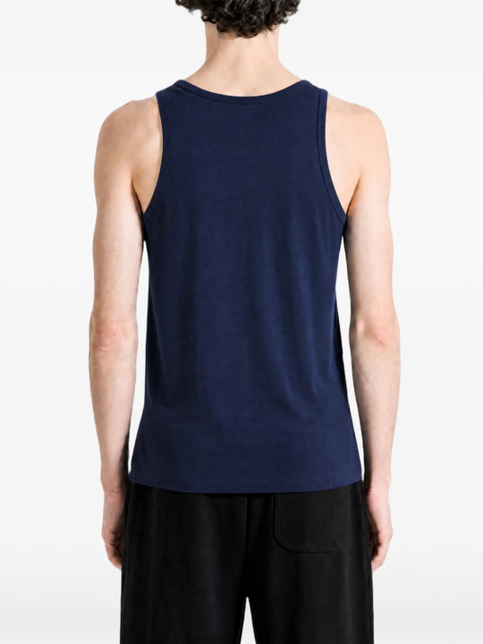 Blue top, front view
