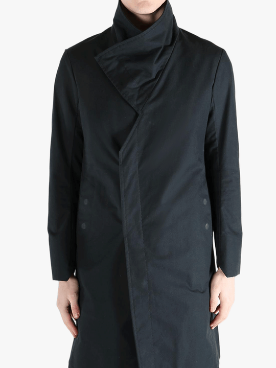 Black jacket worn by a person, showing the jacket's fit