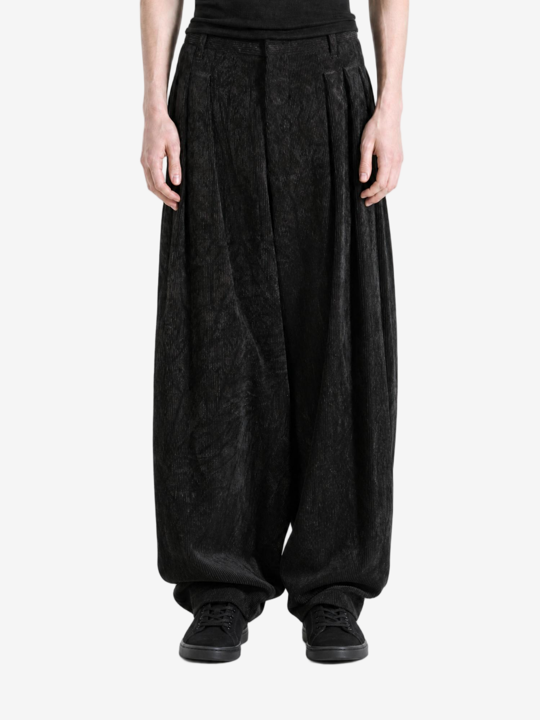 Black pants, full body view