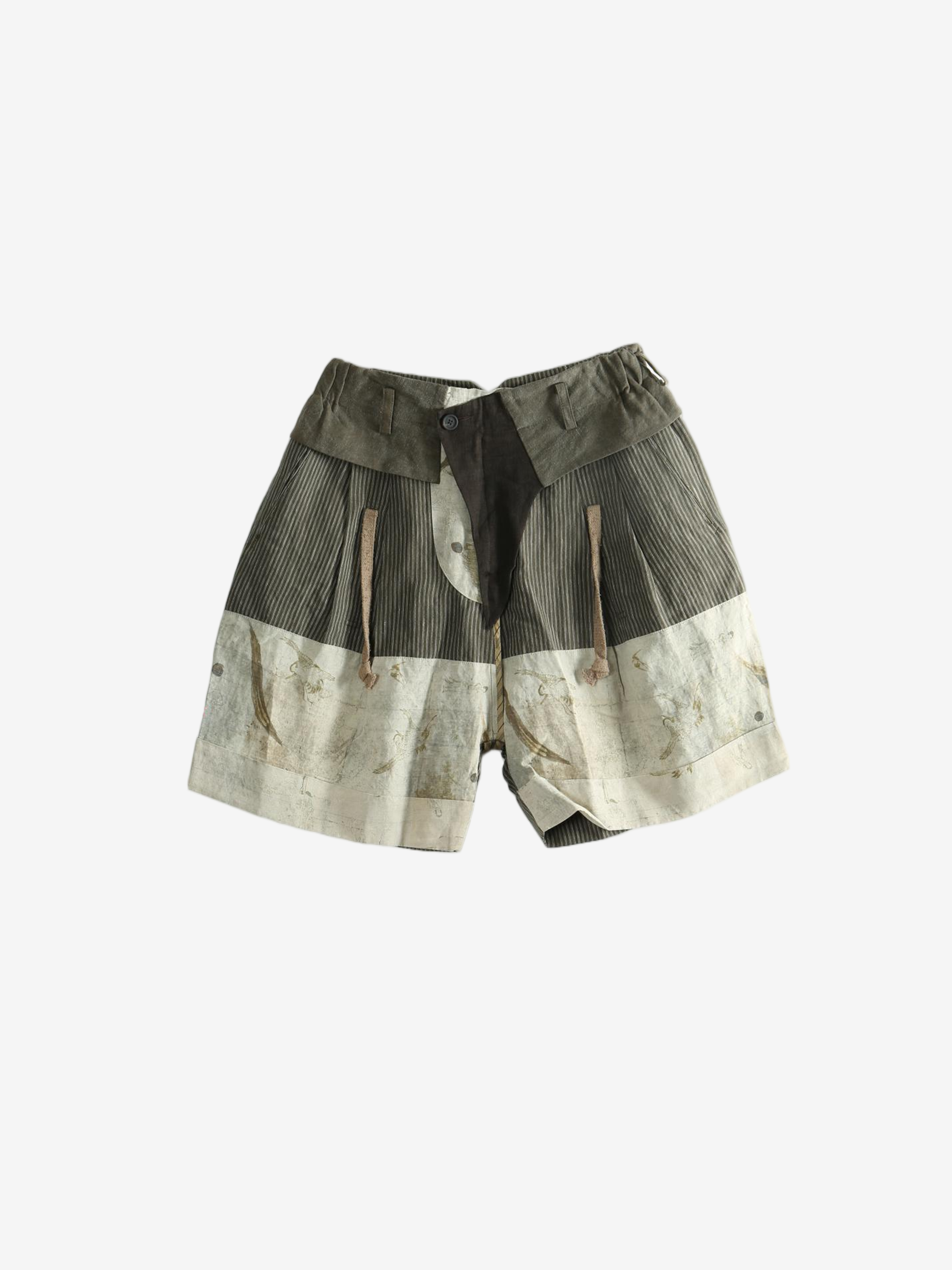 Green shorts, front view