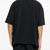 Black t-shirt, full body view