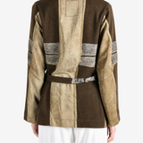 Brown jacket, full body view