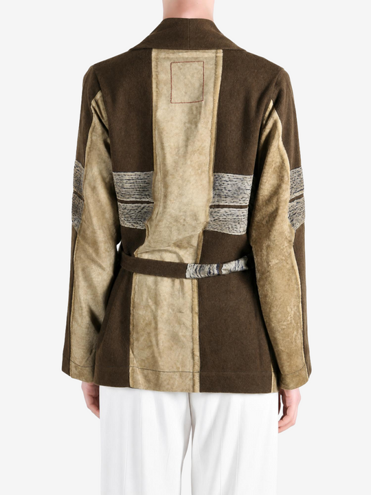 Brown jacket, full body view