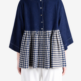 Navy top, front view
