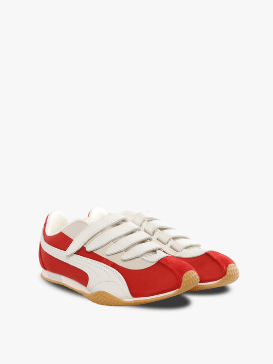Orange sneakers, side view