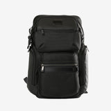 Black backpack, front view