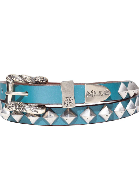 Blue accessories, front view