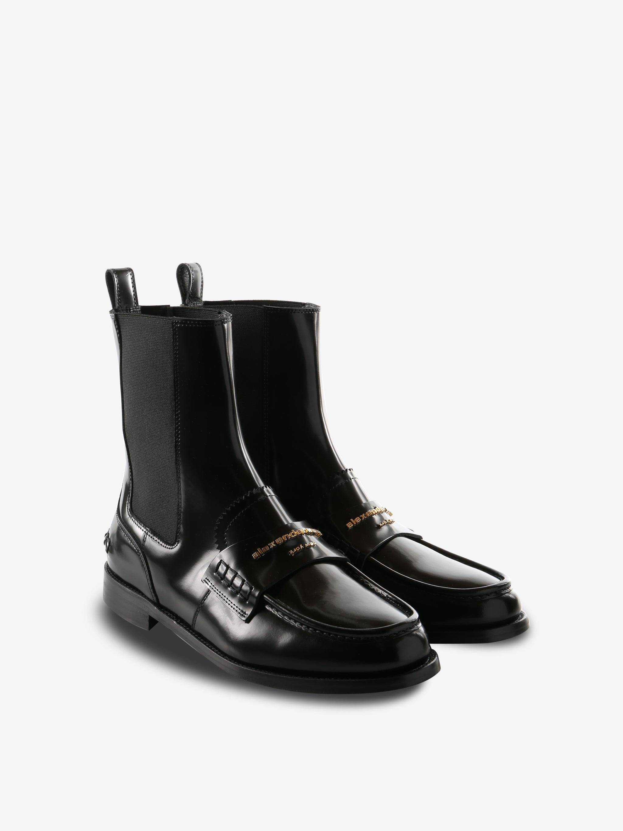 black boots, side view