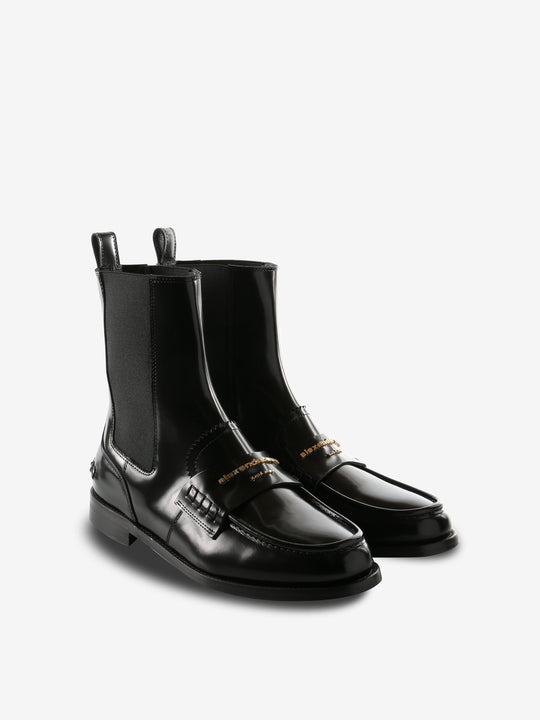 black boots, side view