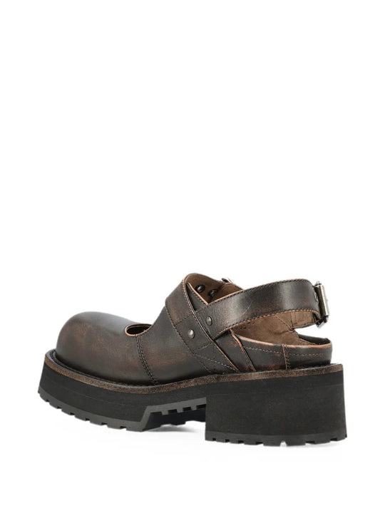Brown shoes, side view