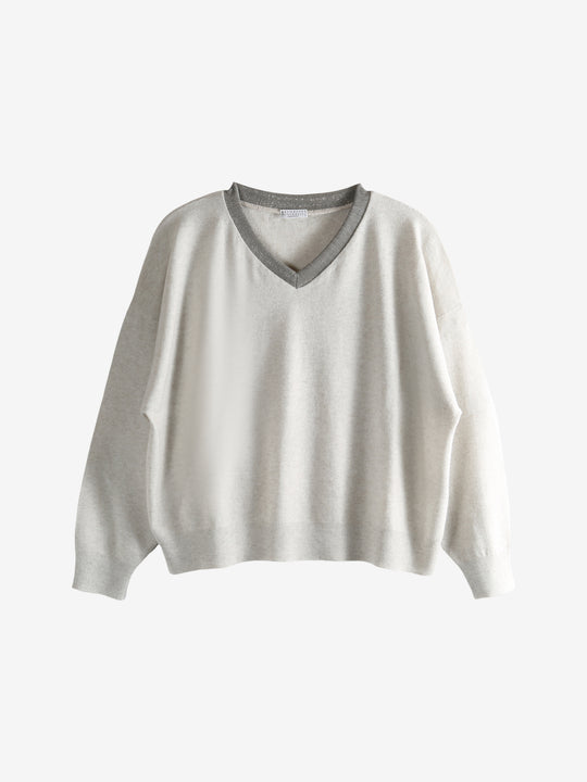 White knitwear, front view